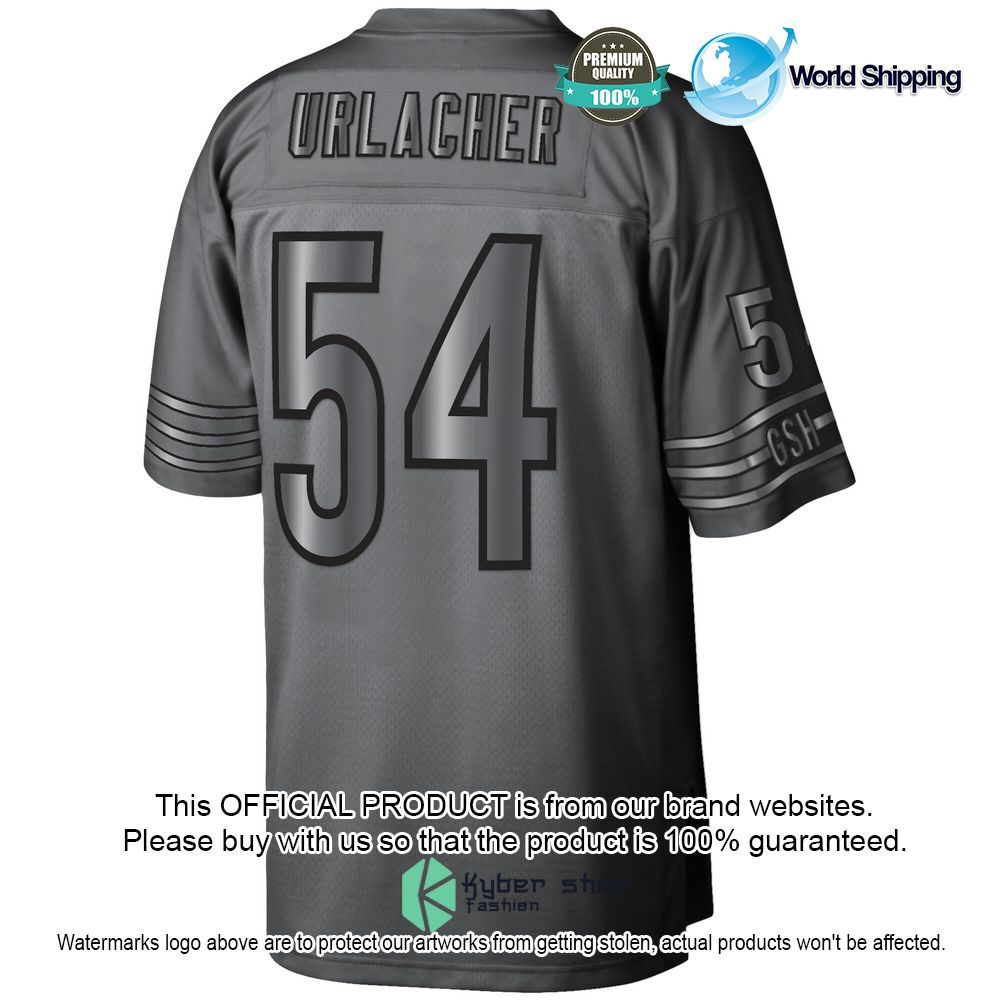 brian urlacher chicago bears mitchell ness 2001 retired metal legacy charcoal football jersey 3 689