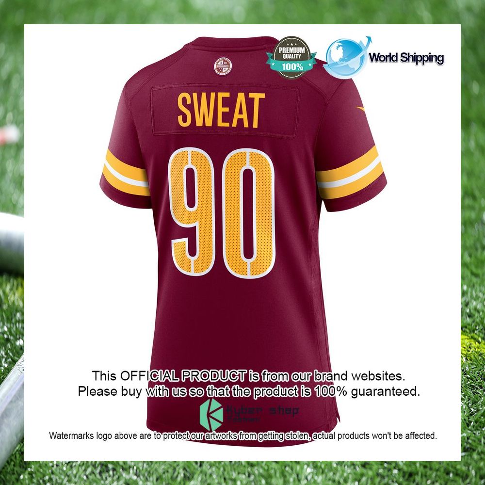 montez sweat washington commanders nike womens burgundy football jersey 3 934