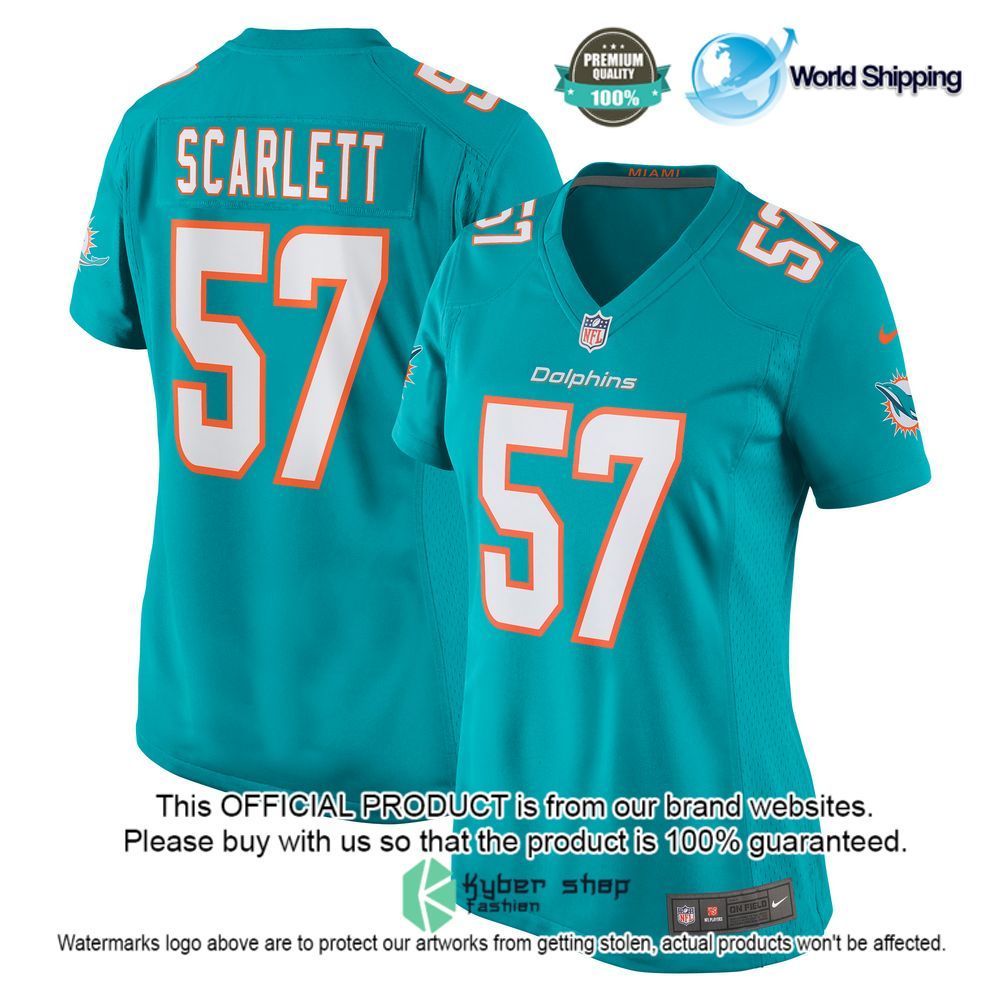 NFL Brennan Scarlett Miami Dolphins Nike Women's Aqua Football Jersey - LIMITED EDITION