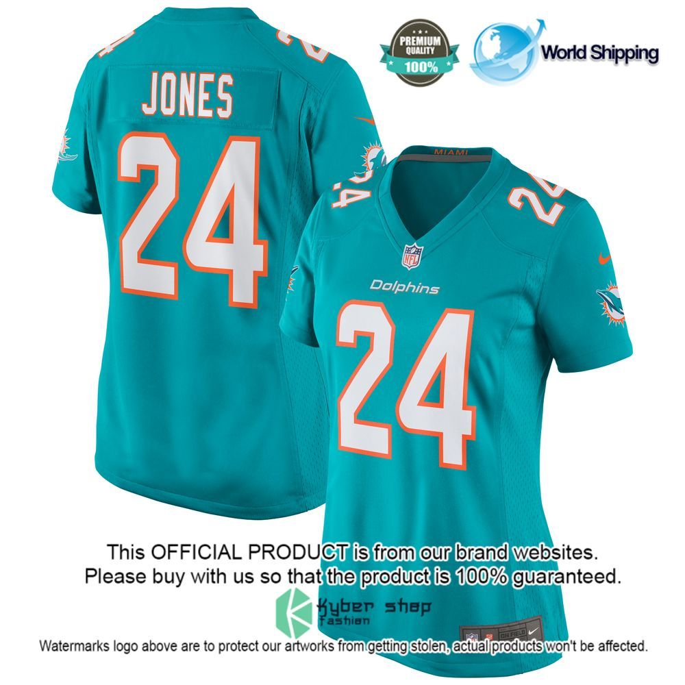NFL Byron Jones Miami Dolphins Nike Women's Aqua Football Jersey - LIMITED EDITION