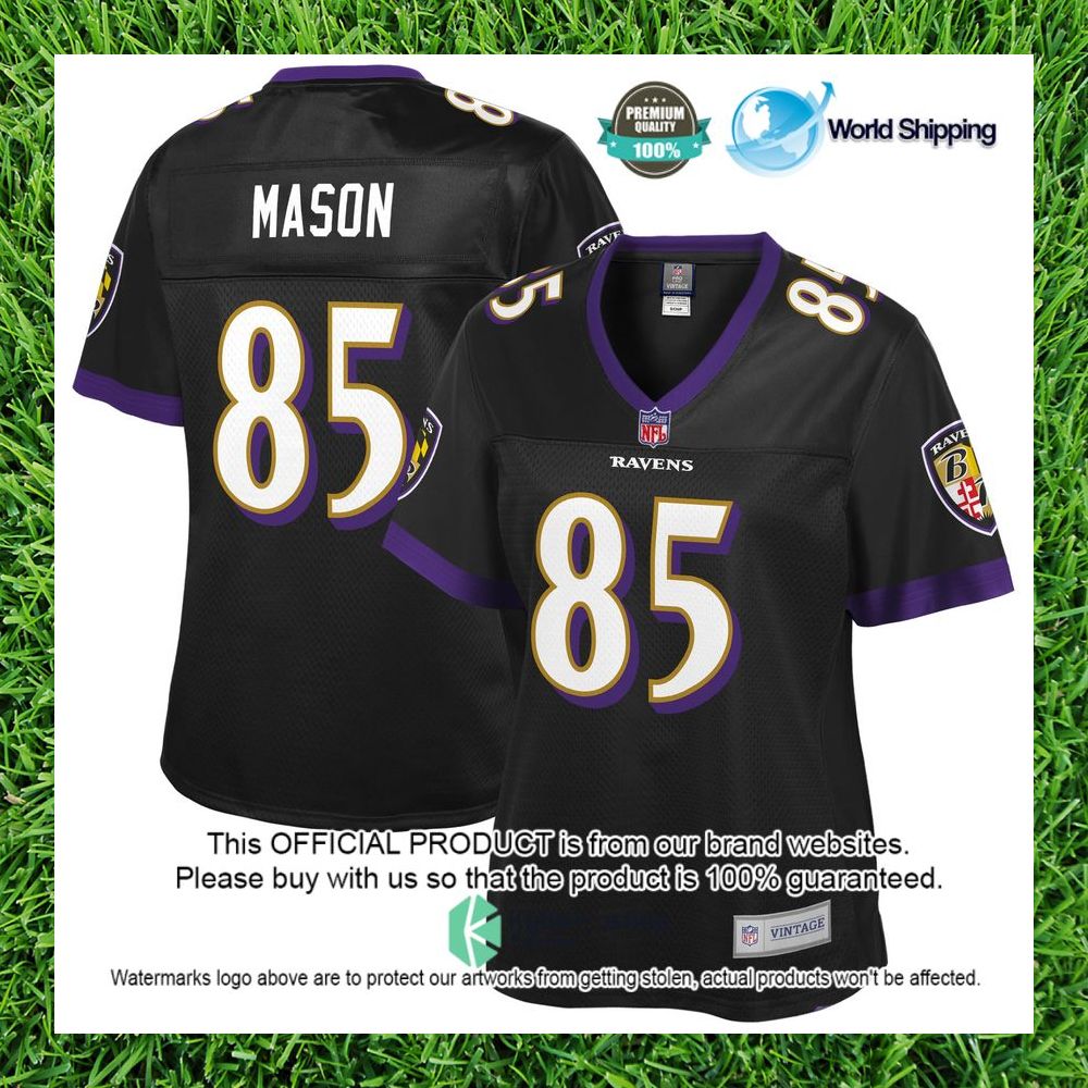 NFL Derrick Mason Baltimore Ravens Pro Line Women's Black Football Jersey - LIMITED EDITION