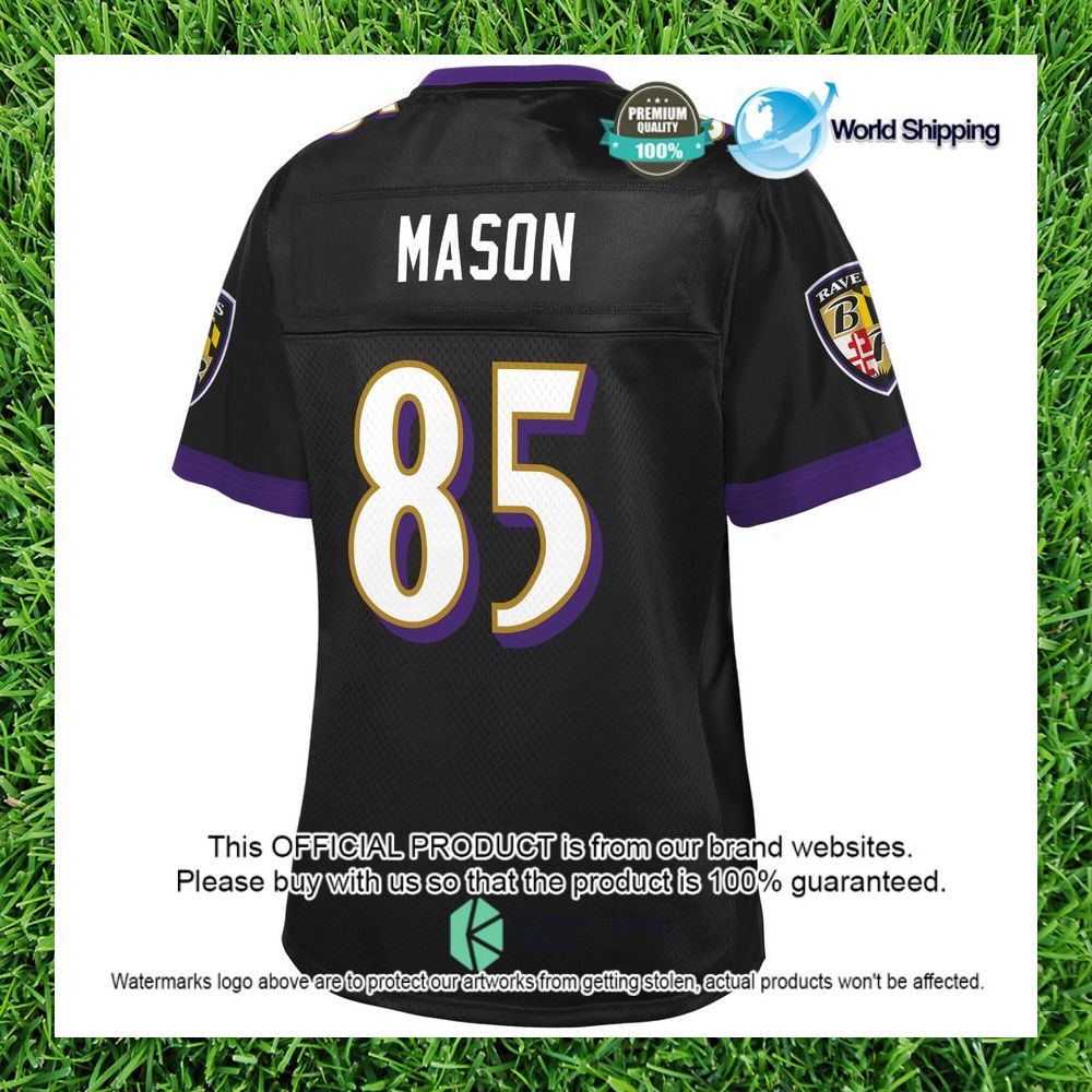 nfl derrick mason baltimore ravens pro line womens black football jersey 3 149