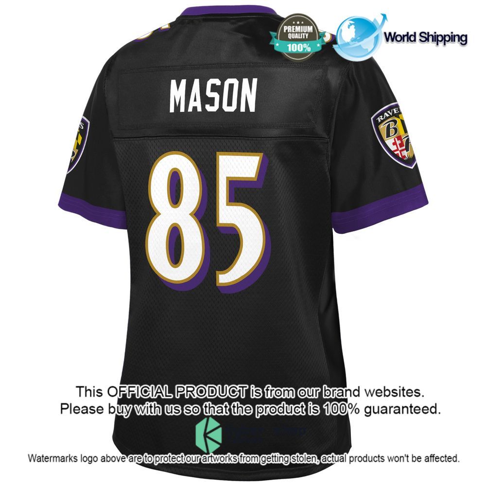 nfl derrick mason baltimore ravens pro line womens black football jersey 3 799