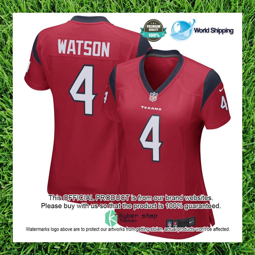 nfl deshaun watson houston texans nike womens team color red football jersey 1 388