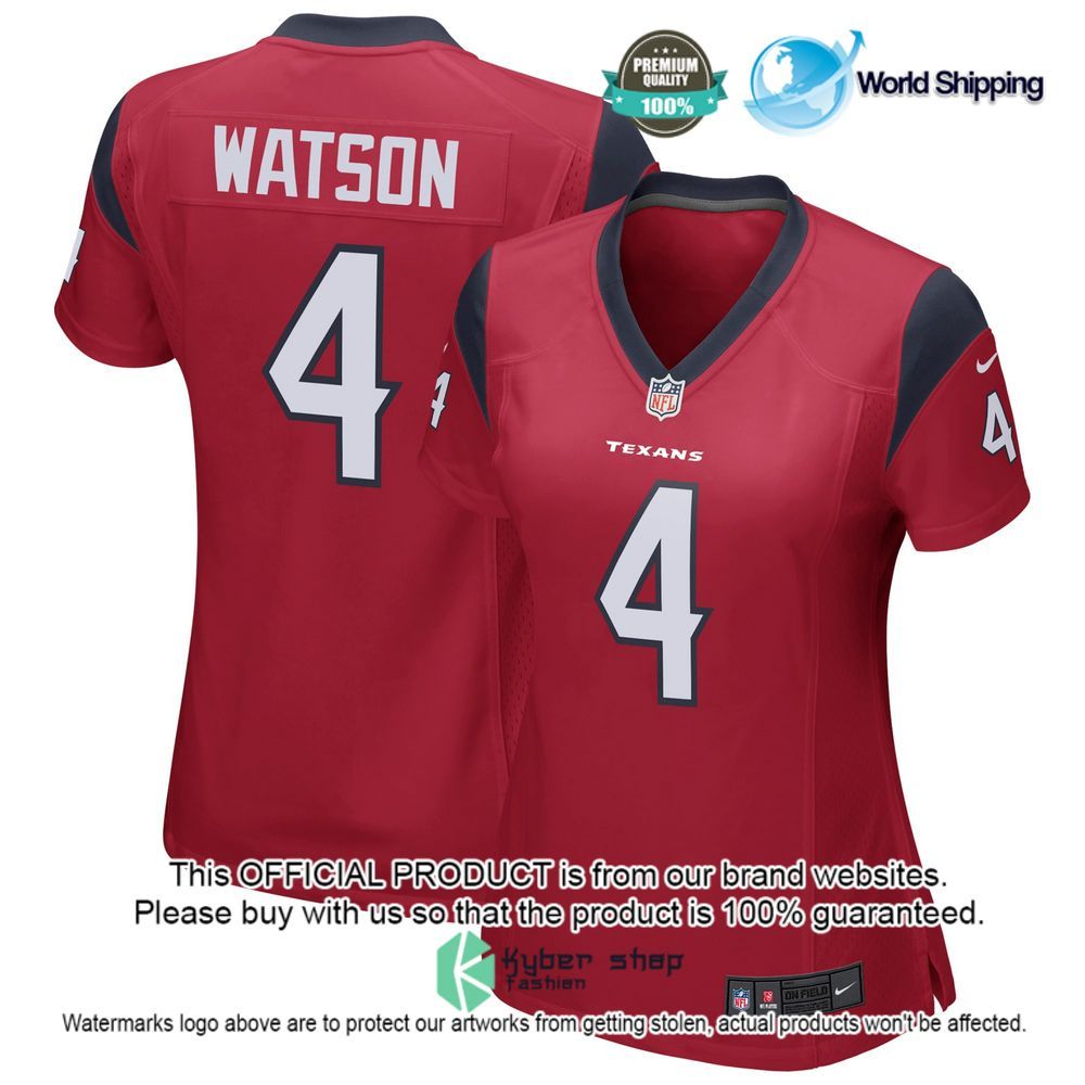 nfl deshaun watson houston texans nike womens team color red football jersey 4 822