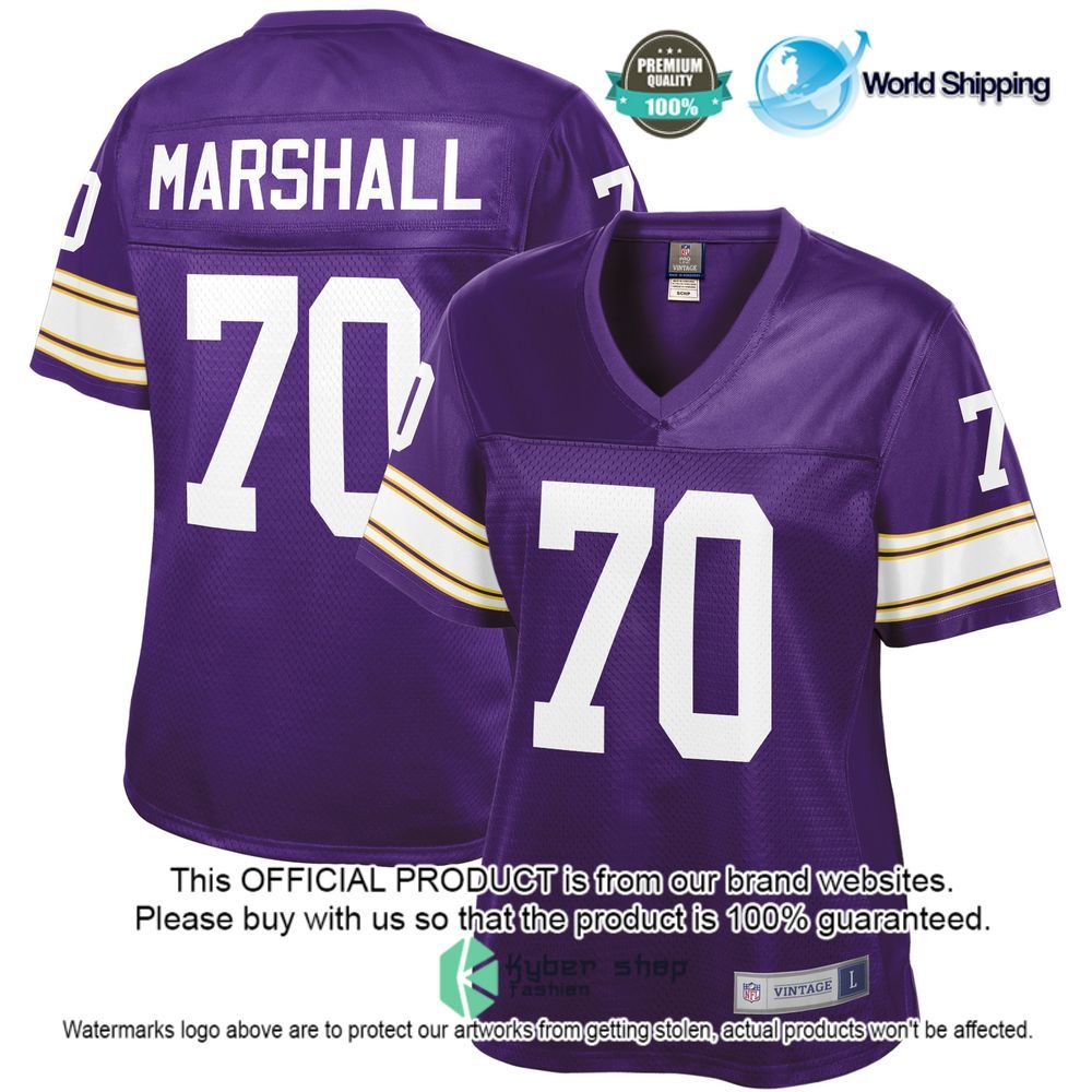 NFL Jim Marshall Minnesota Vikings Pro Line Women's Purple Football Jersey - LIMITED EDITION
