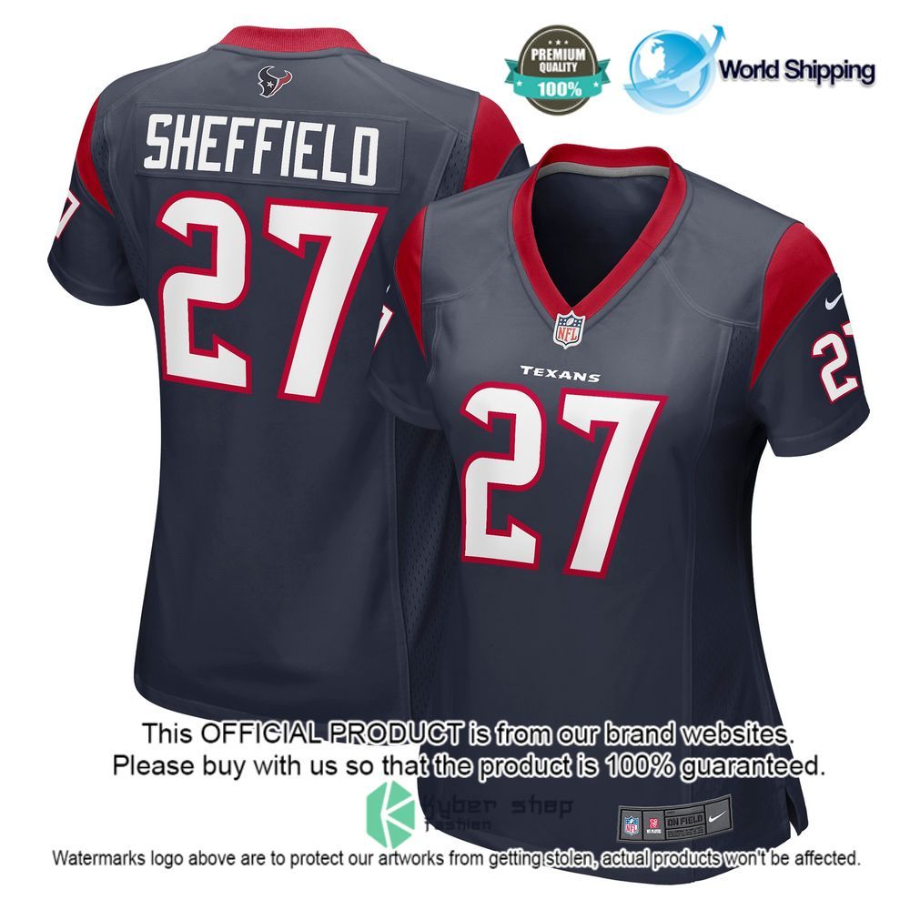NFL Kendall Sheffield Houston Texans Nike Women's Navy Football Jersey - LIMITED EDITION