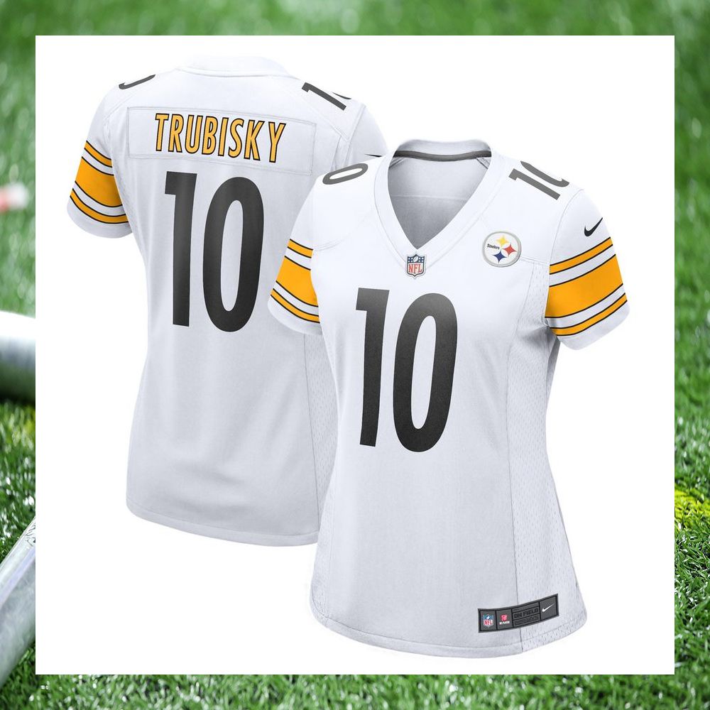 nfl mitchell trubisky pittsburgh steelers nike womens white football jersey 4 222