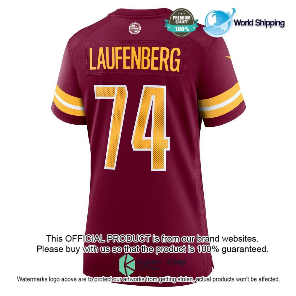 nfl nolan laufenberg washington commanders nike womens burgundy football jersey 3 694
