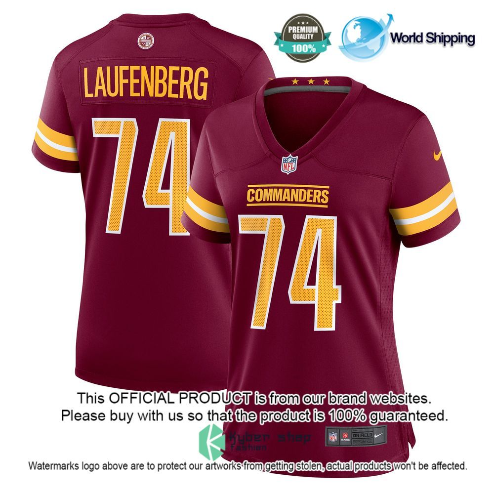 nfl nolan laufenberg washington commanders nike womens burgundy football jersey 4 683