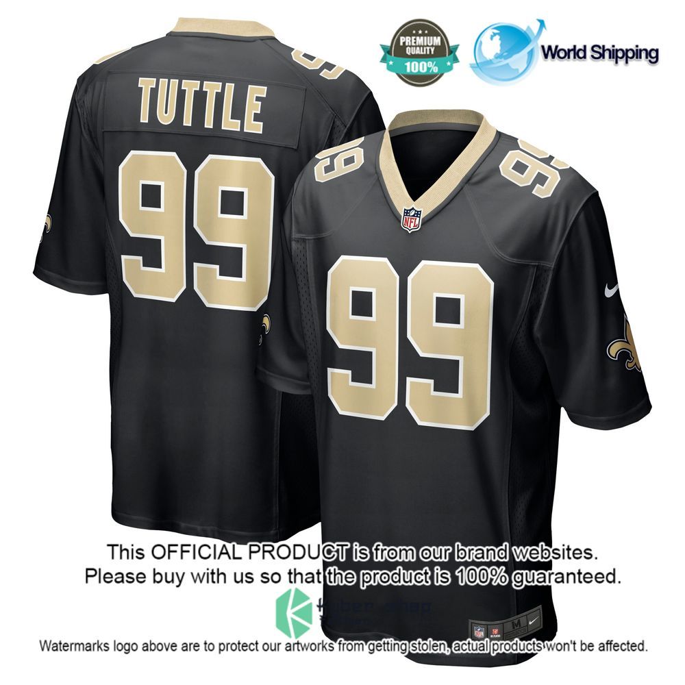 NFL Shy Tuttle New Orleans Saints Nike Black Football Jersey - LIMITED EDITION