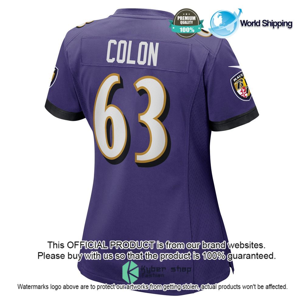 nfl trystan colon baltimore ravens nike womens purple football jersey 3 11