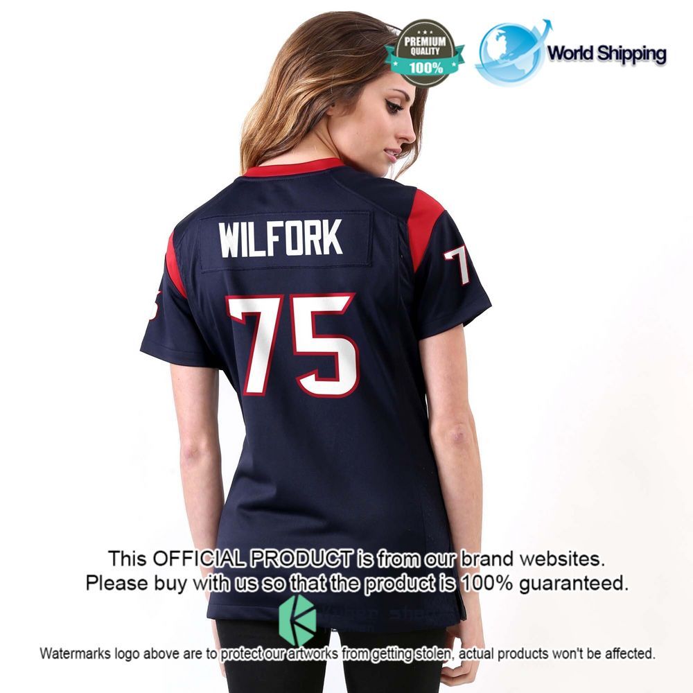 nfl vince wilfork houston texans nike womens navy blue football jersey 3 837