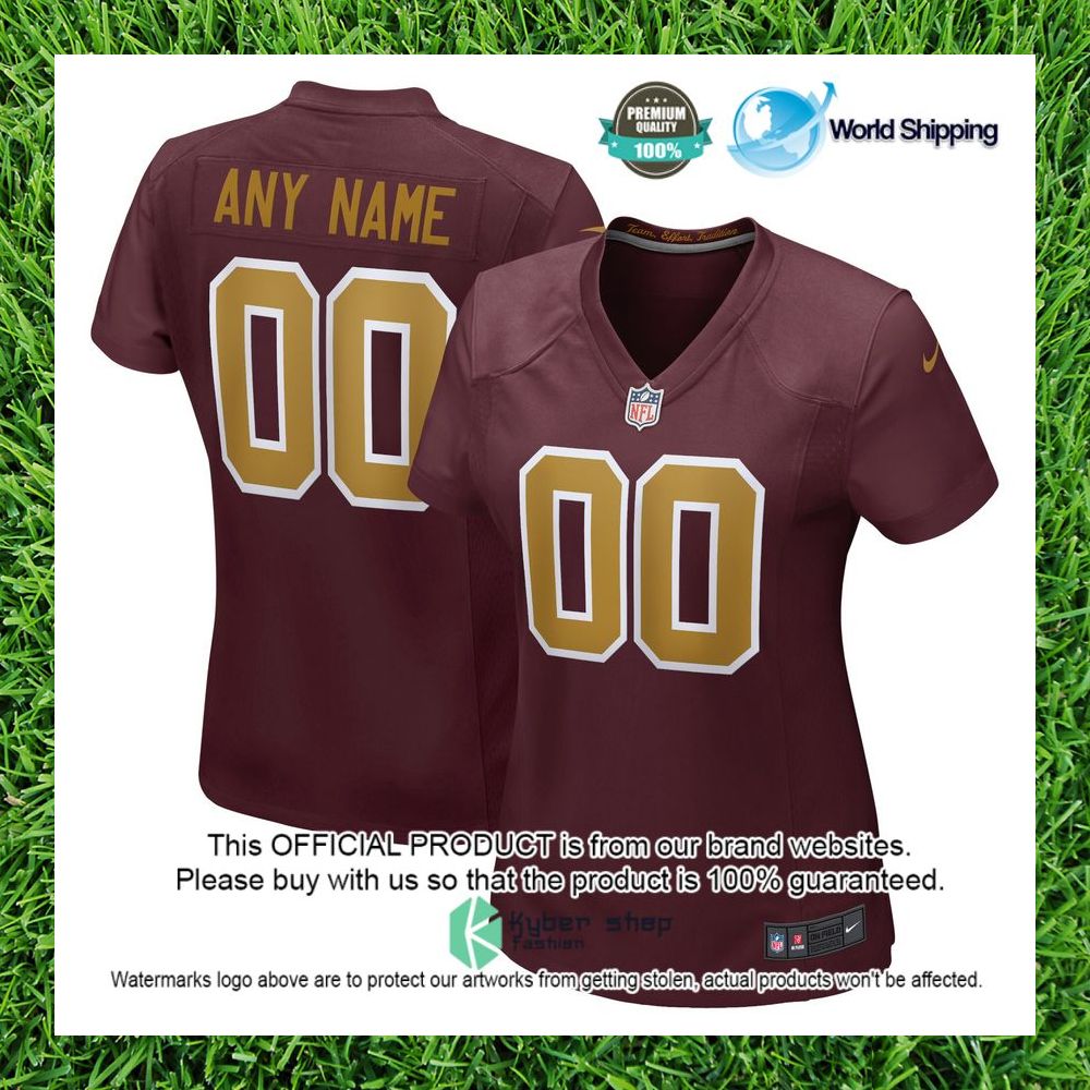 nfl washington football team nike womens alternate custom burgundy football jersey 1 706
