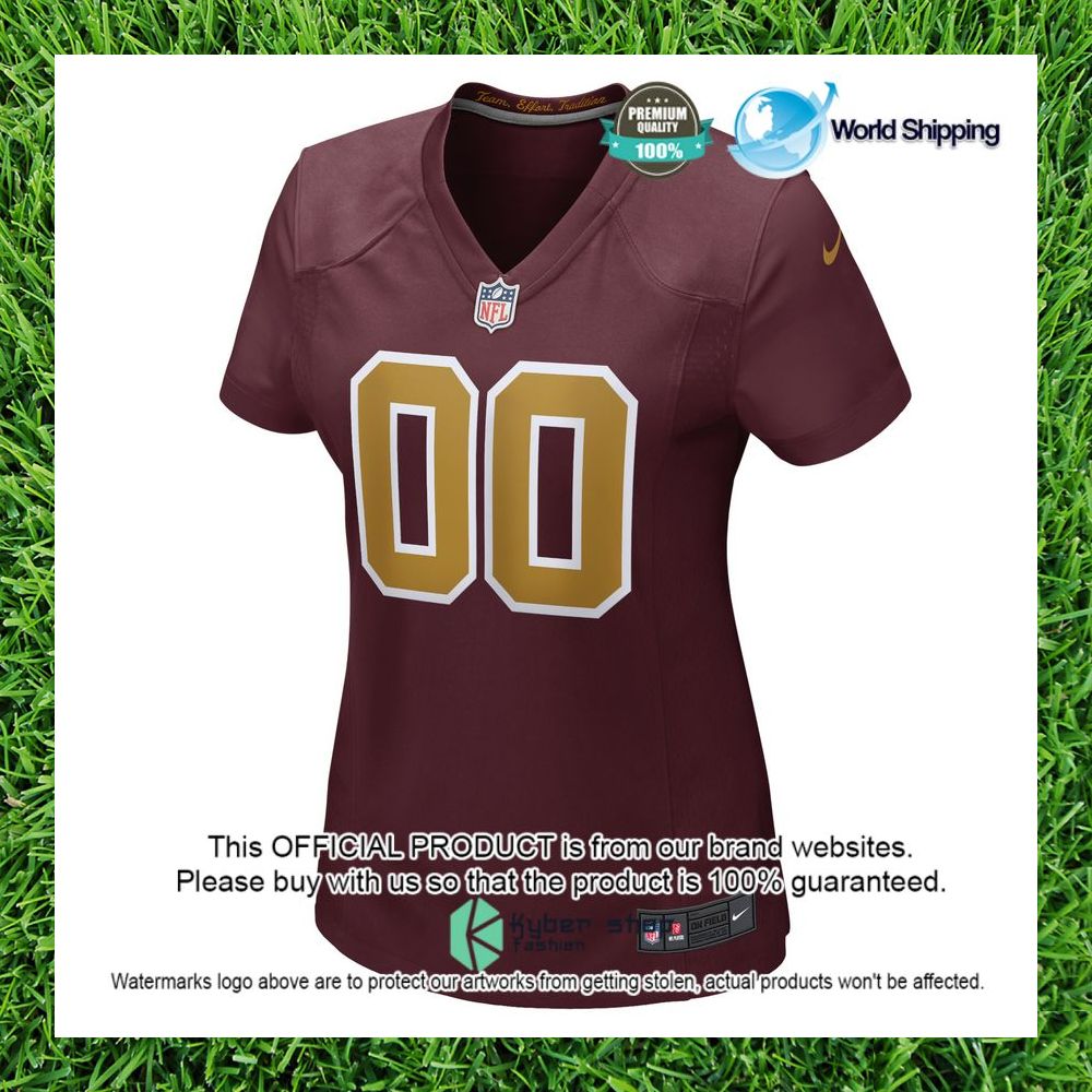 nfl washington football team nike womens alternate custom burgundy football jersey 2 21