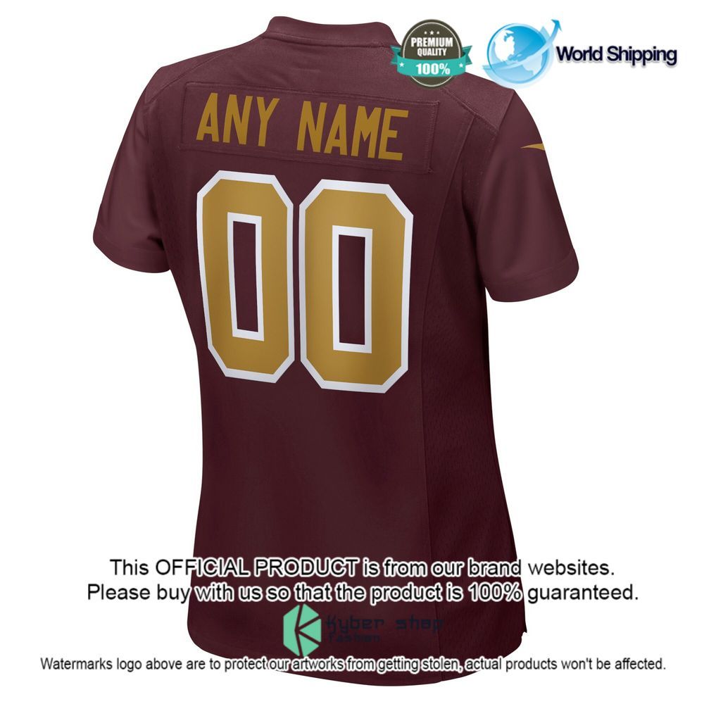 nfl washington football team nike womens alternate custom burgundy football jersey 3 345