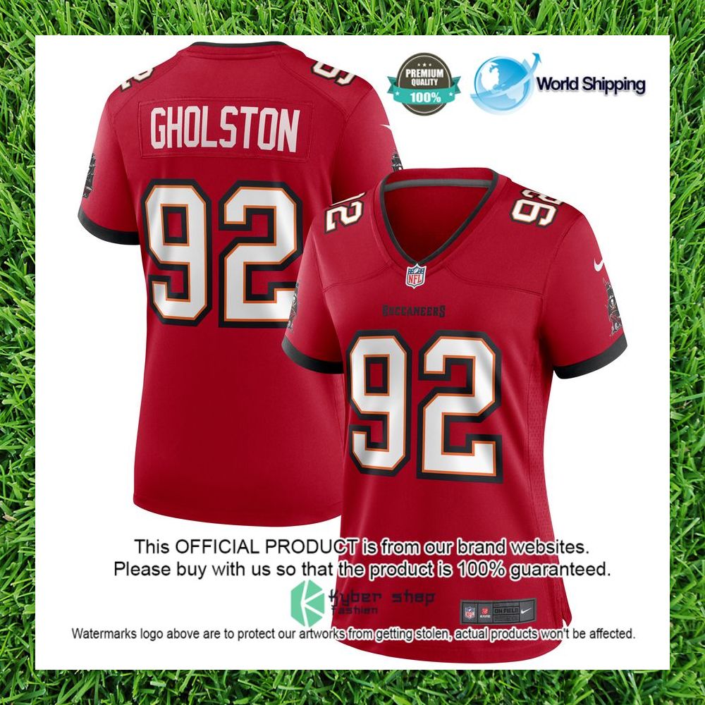 nfl william gholston tampa bay buccaneers nike womens red football jersey 1 846