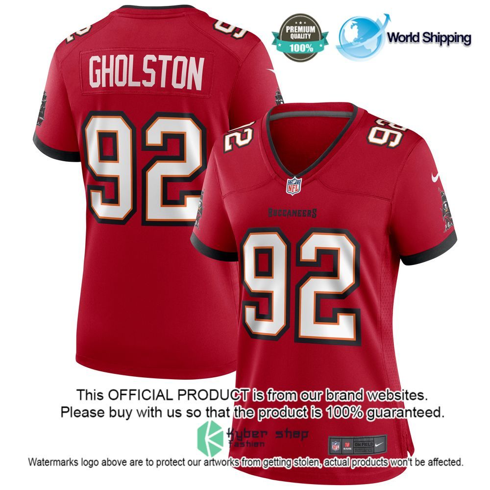 nfl william gholston tampa bay buccaneers nike womens red football jersey 1 855