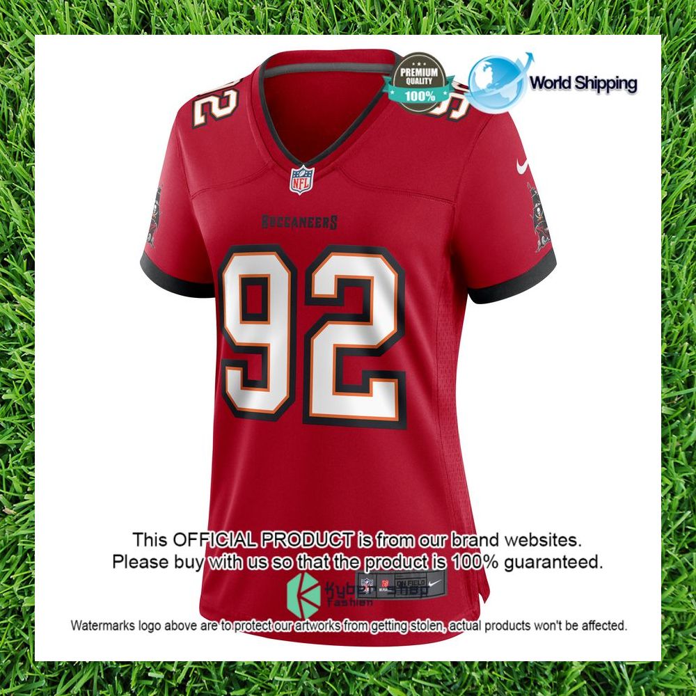 nfl william gholston tampa bay buccaneers nike womens red football jersey 2 407