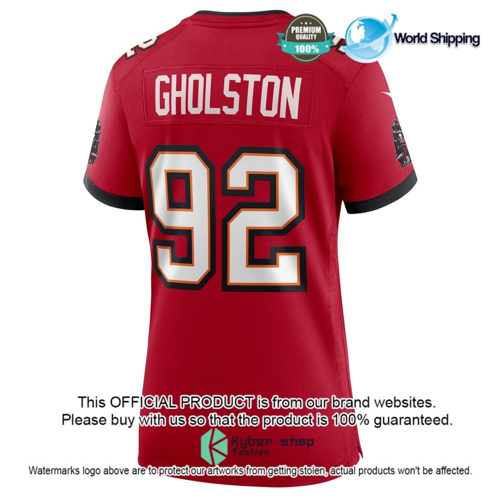 nfl william gholston tampa bay buccaneers nike womens red football jersey 3 246