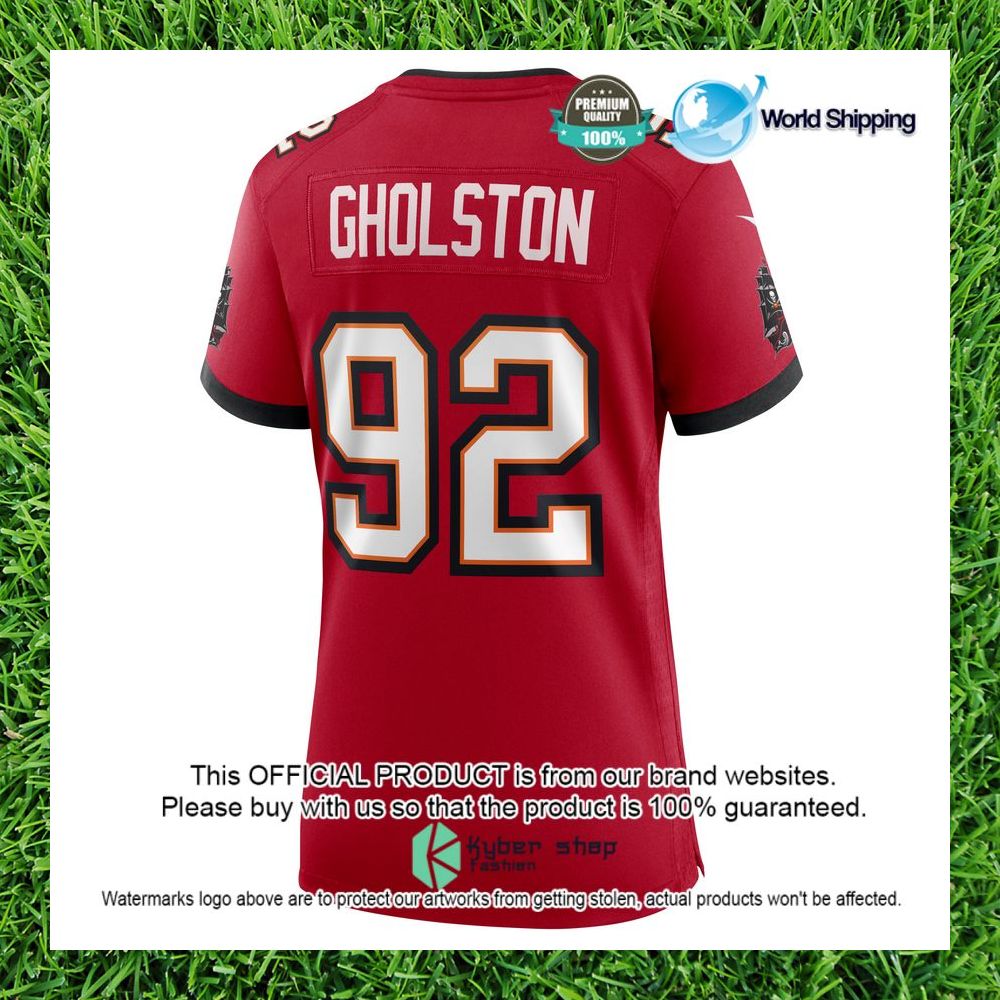 nfl william gholston tampa bay buccaneers nike womens red football jersey 3 791