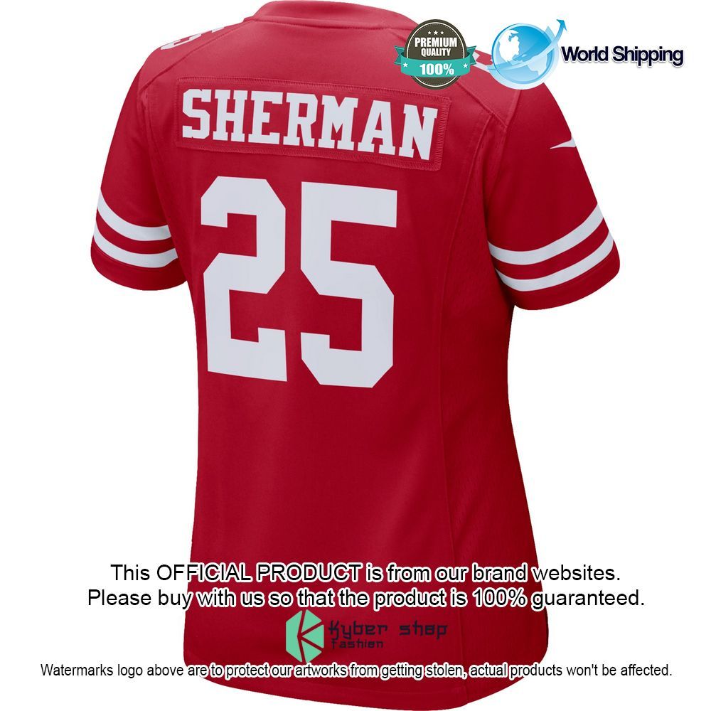 richard sherman san francisco 49ers nike womens scarlet football jersey 3 638