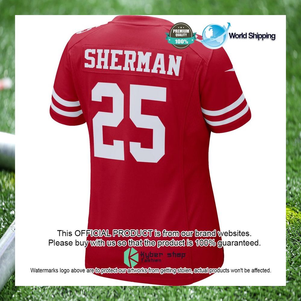 richard sherman san francisco 49ers nike womens scarlet football jersey 3 706