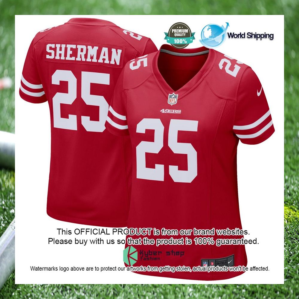 richard sherman san francisco 49ers nike womens scarlet football jersey 9 433