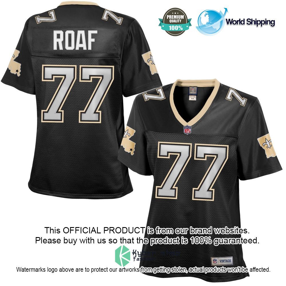 willie roaf new orleans saints womens retired black football jersey 1 286
