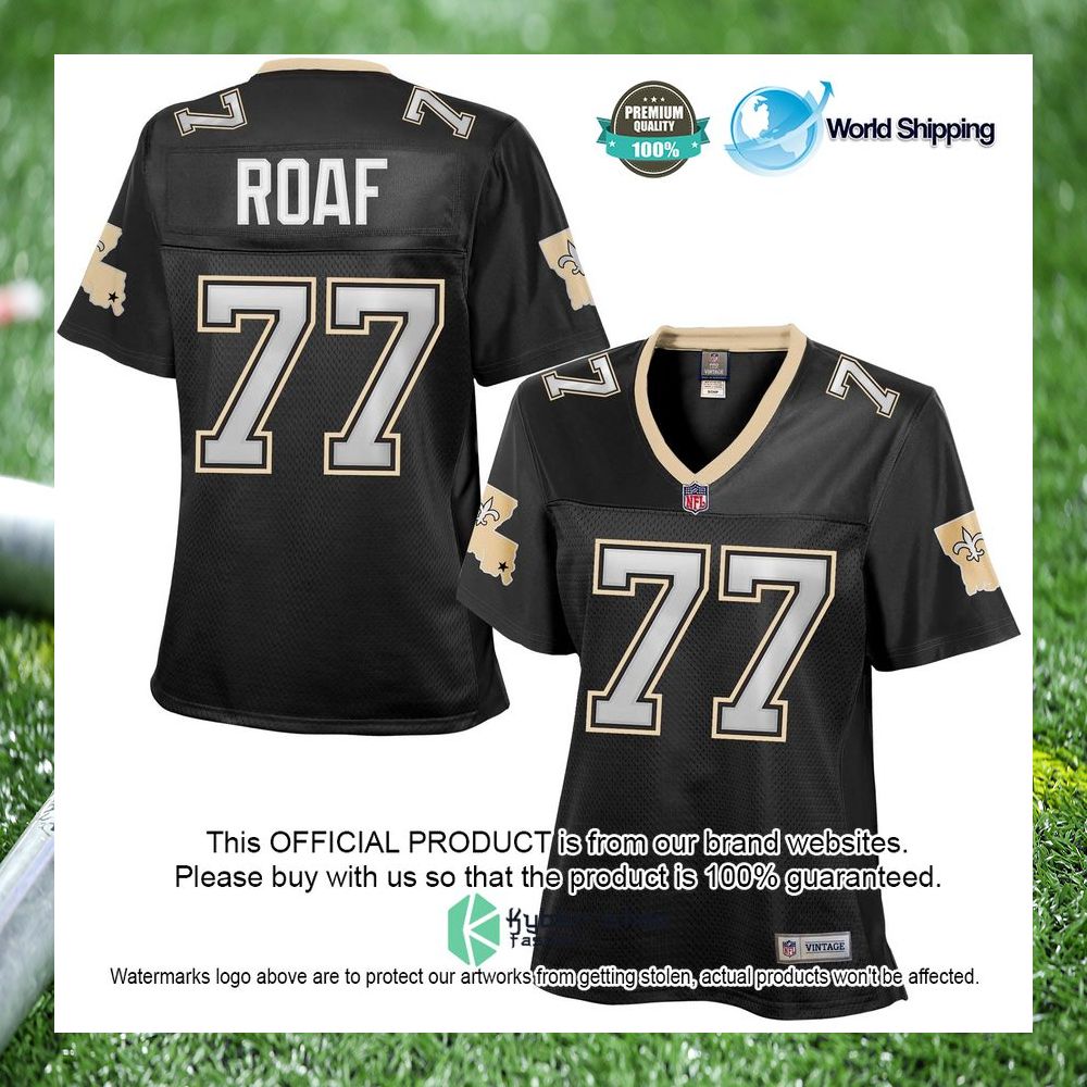 willie roaf new orleans saints womens retired black football jersey 7 296