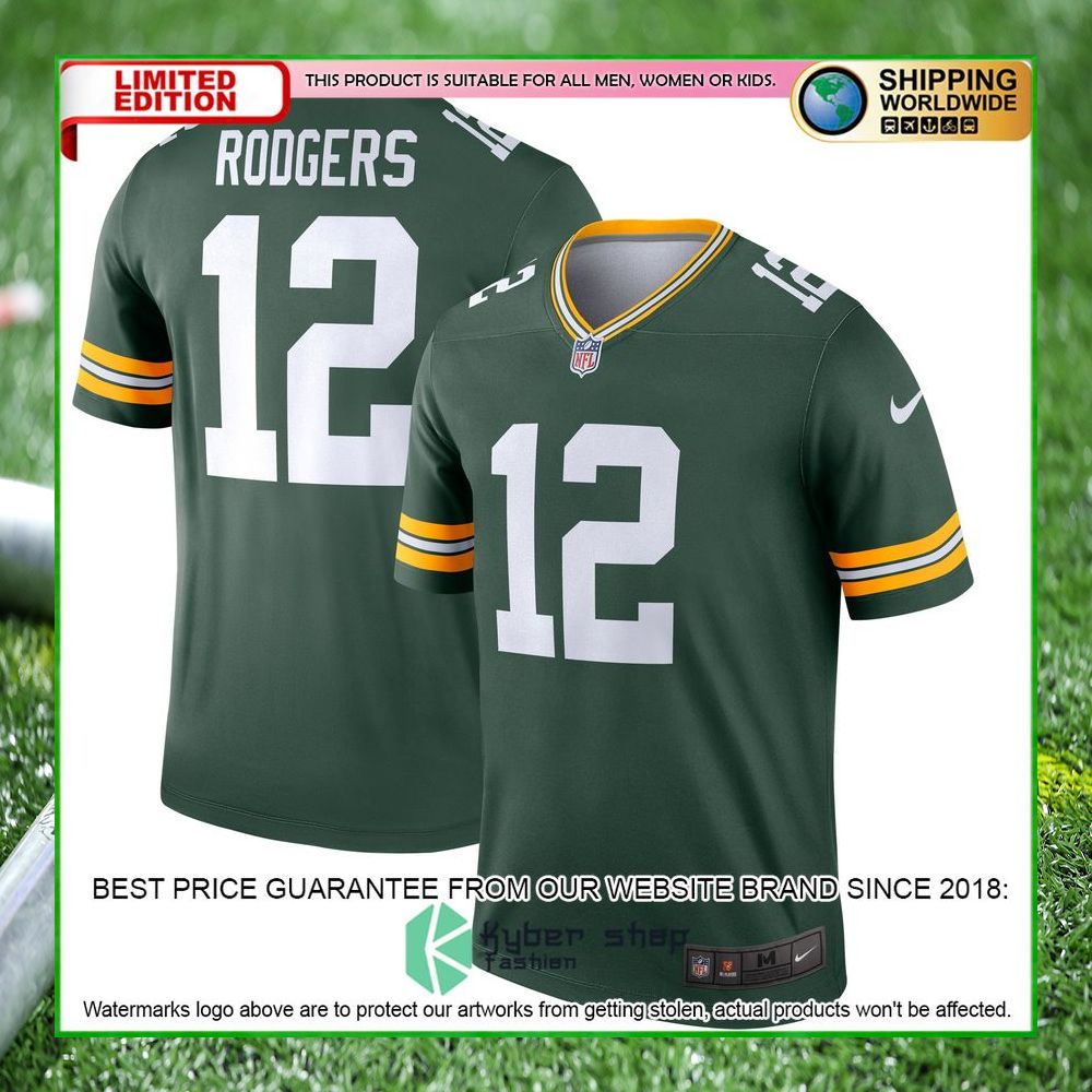 aaron rodgers green bay packers nike legend green football jersey 1 792