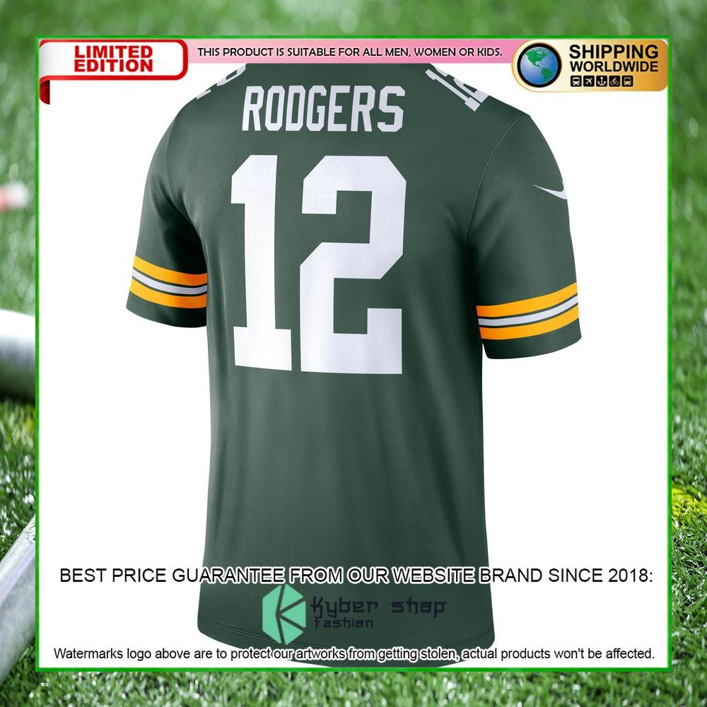 aaron rodgers green bay packers nike legend green football jersey 3 962