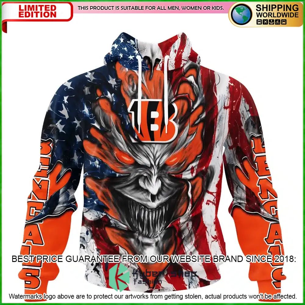 cincinnati bengals demon face us flag personalized hoodie shirt 1 96