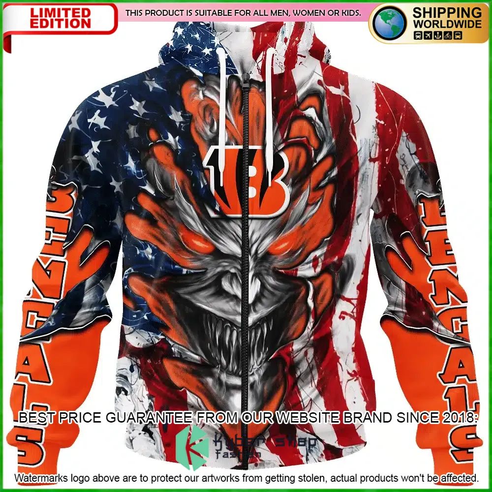 cincinnati bengals demon face us flag personalized hoodie shirt 4 144