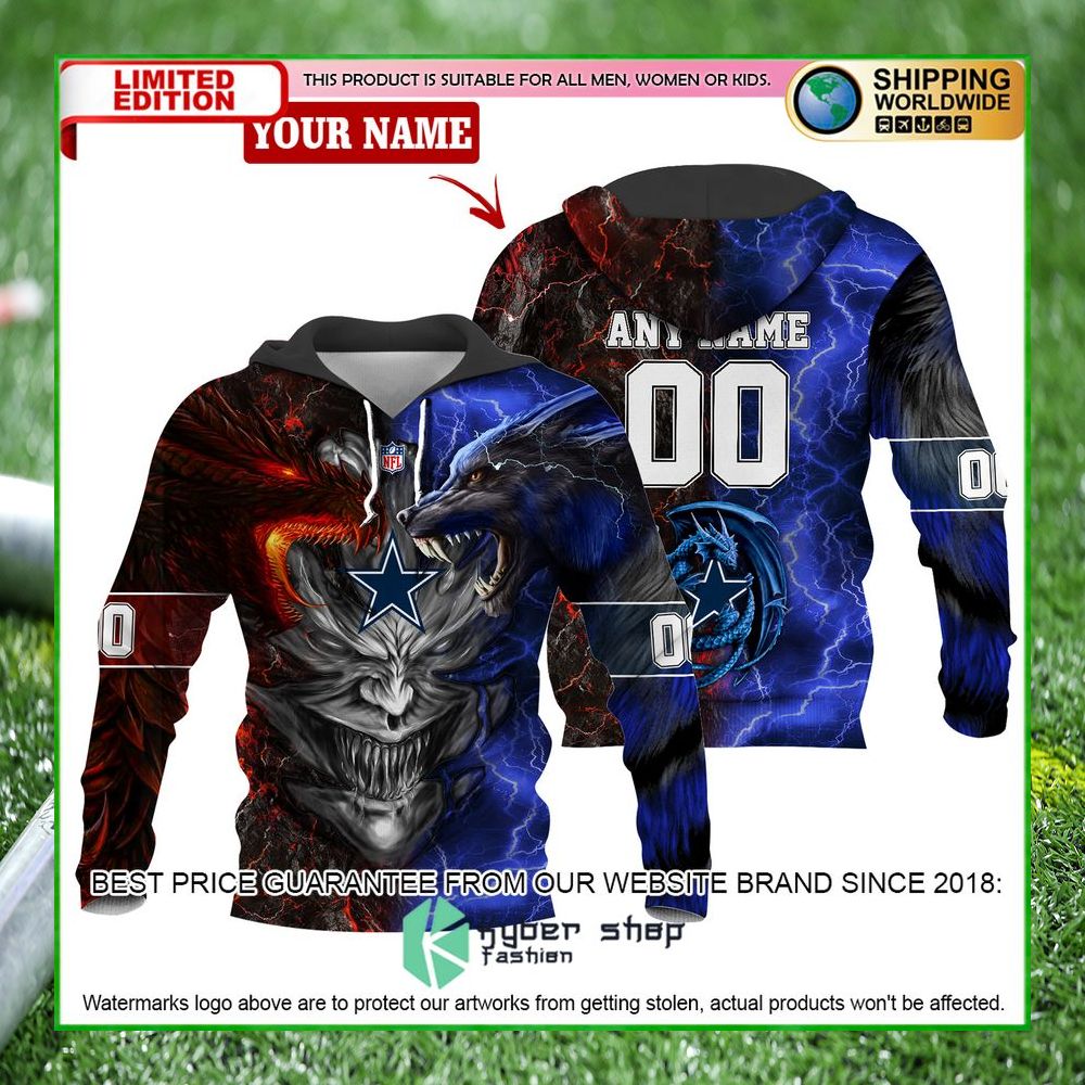 dallas cowboys demon face dragon wolf personalized hoodie pant 1 611