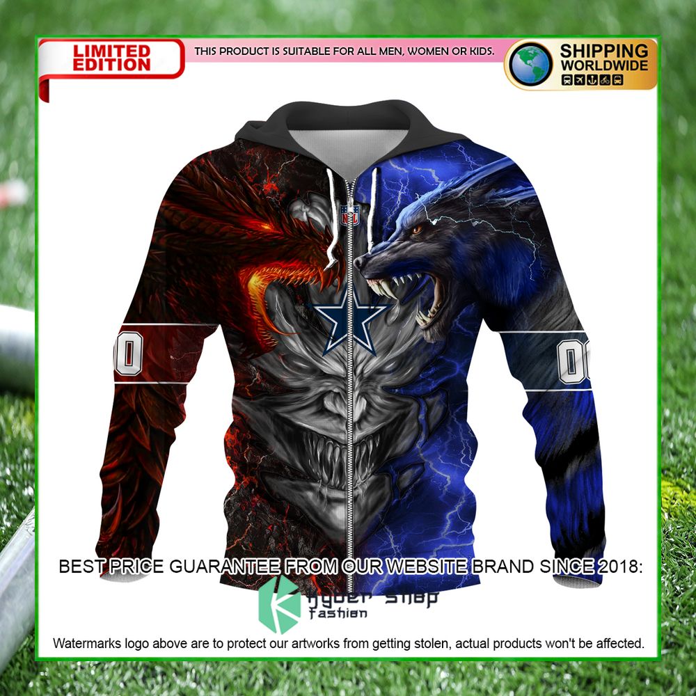 dallas cowboys demon face dragon wolf personalized hoodie pant 3 201