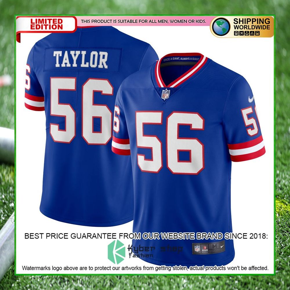 lawrence taylor new york giants nike vapor royal football jersey 1 982