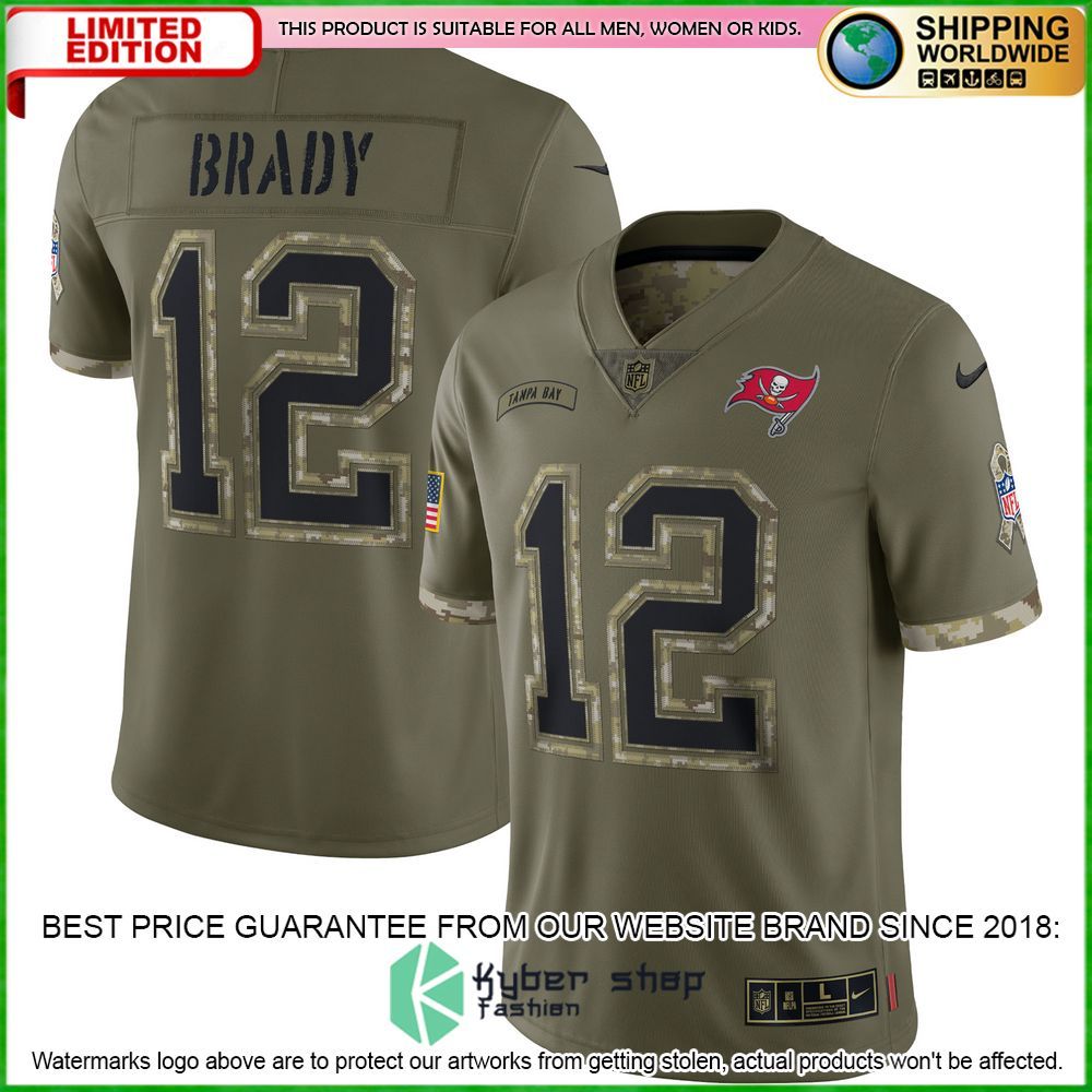 tom brady tampa bay buccaneers nike 2022 salute to service olive football jersey 1 839