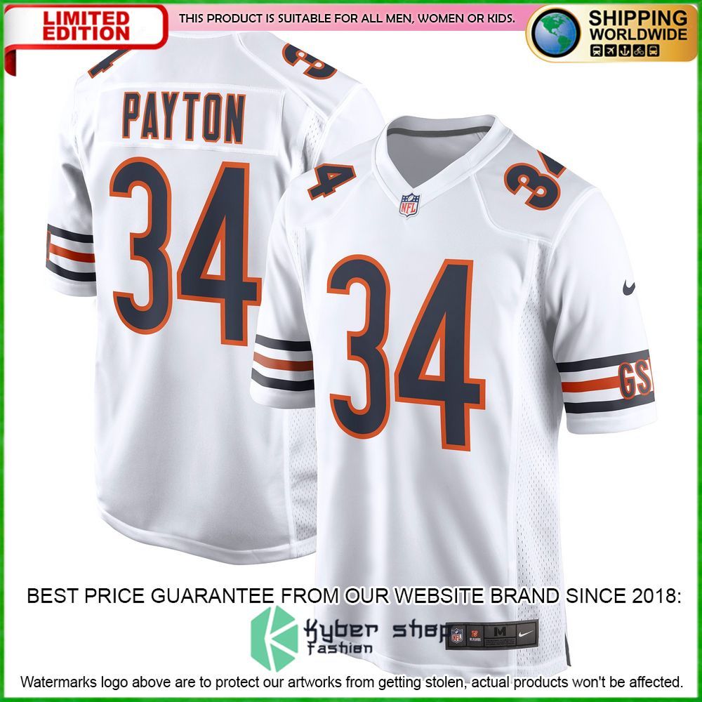 walter payton chicago bears nike football retired navy football jersey 5 282