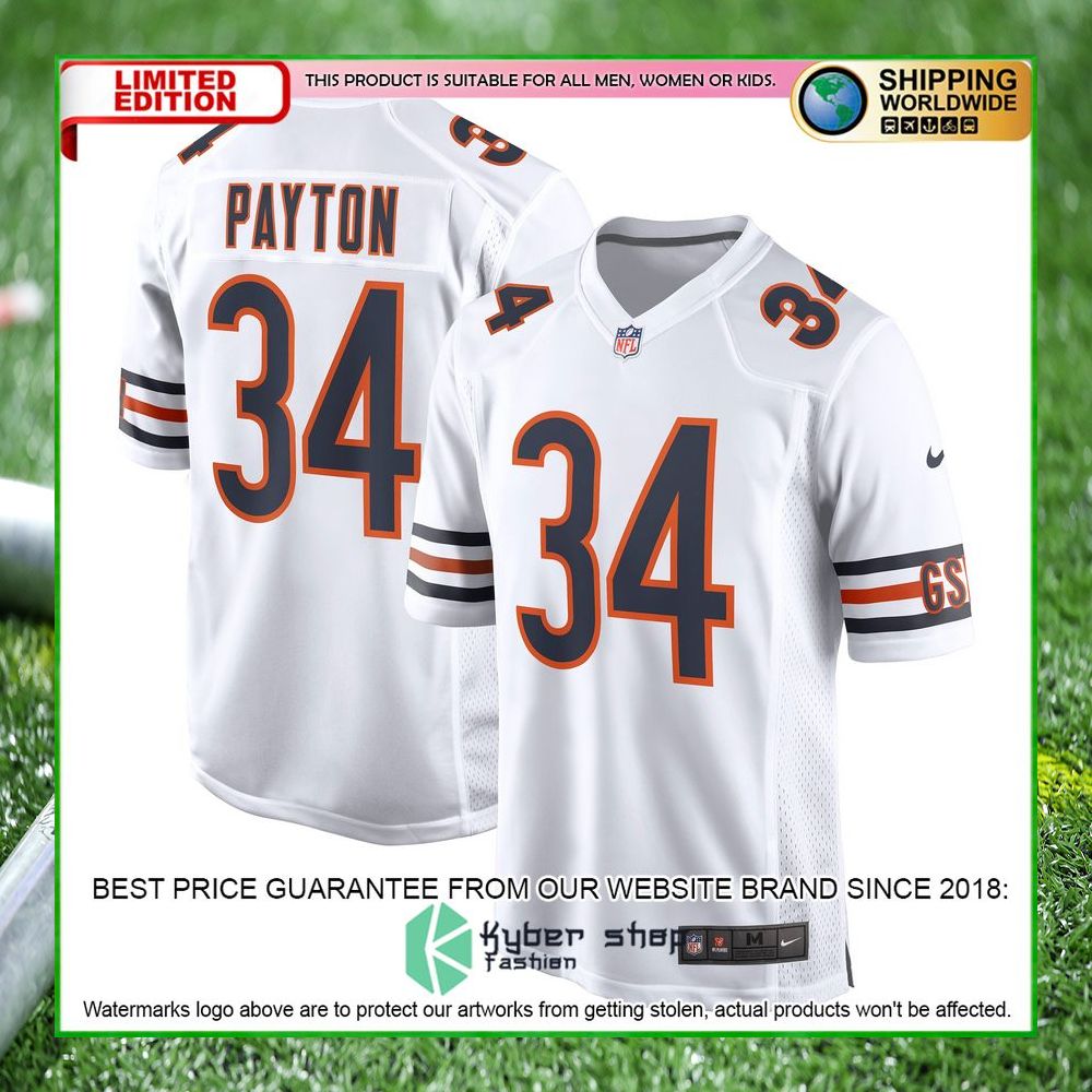walter payton chicago bears nike football retired navy football jersey 5 896