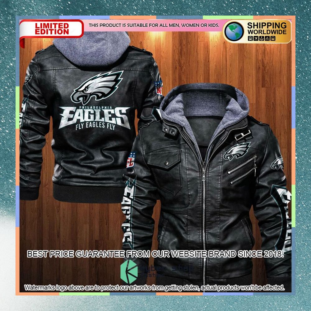philadelphia eagles fly eagles fly leather jacket 1 176