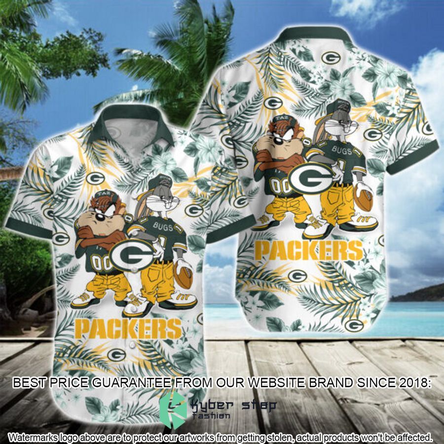 Green Bay Packers Bugs Bunny Taz NFL Hawaiian Shirt - LIMITED EDITION