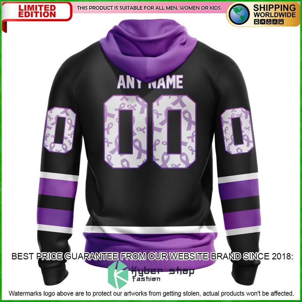 nhl arizona coyotes black hockey fights cancer personalized hoodie shirt 3 297