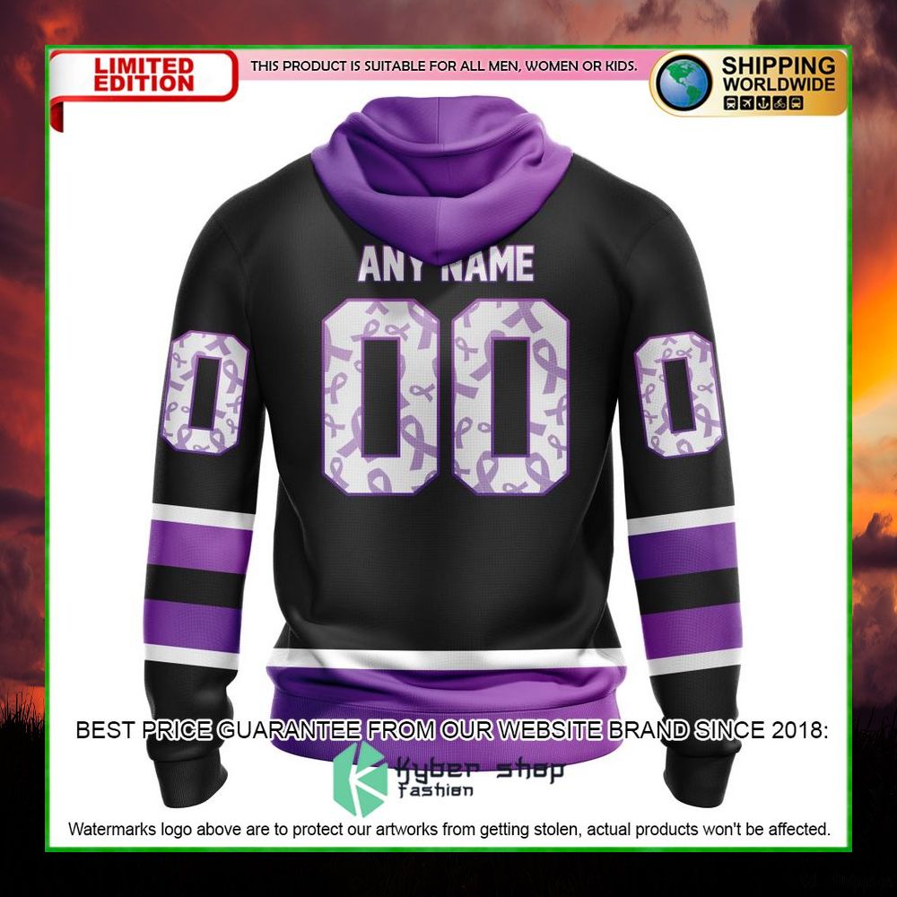 nhl arizona coyotes black hockey fights cancer personalized hoodie shirt 3 72