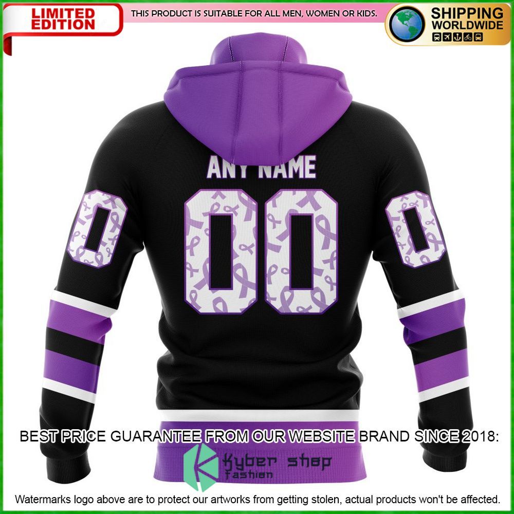 nhl arizona coyotes black hockey fights cancer personalized hoodie shirt 5 387