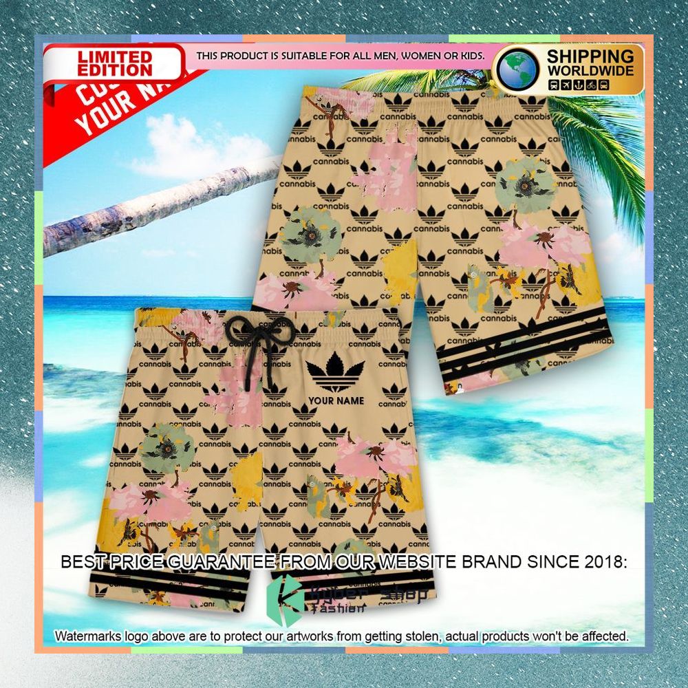 personalized adidas cannabis baseball jersey and shorts 3 241