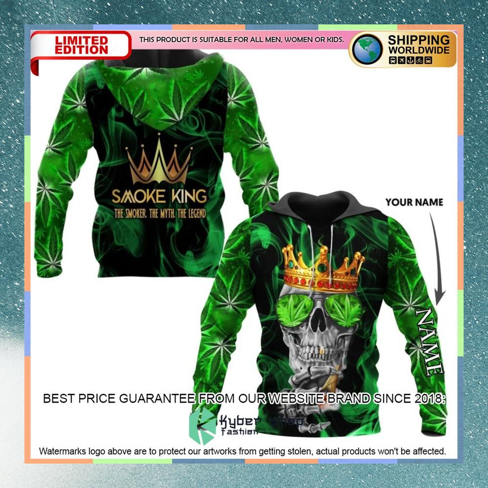 personalized skul smoke king weed hoodie 1 38