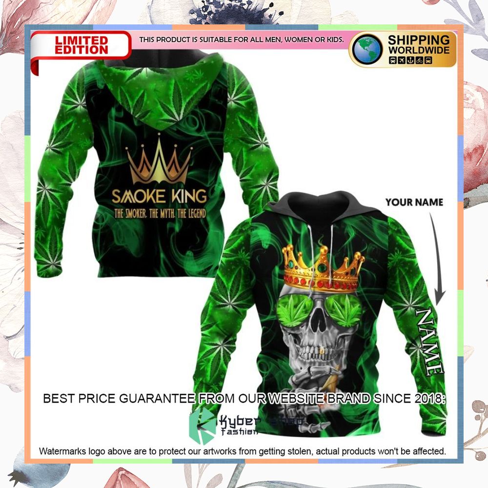 personalized skul smoke king weed hoodie 1 570