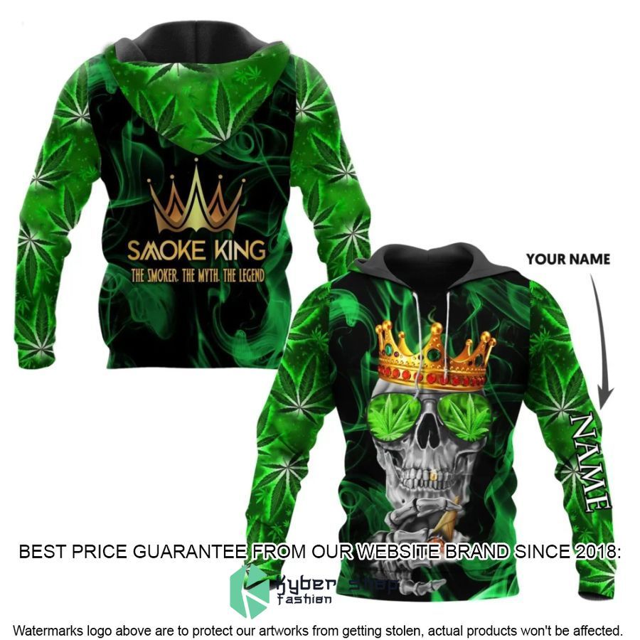 personalized skul smoke king weed hoodie 1 848