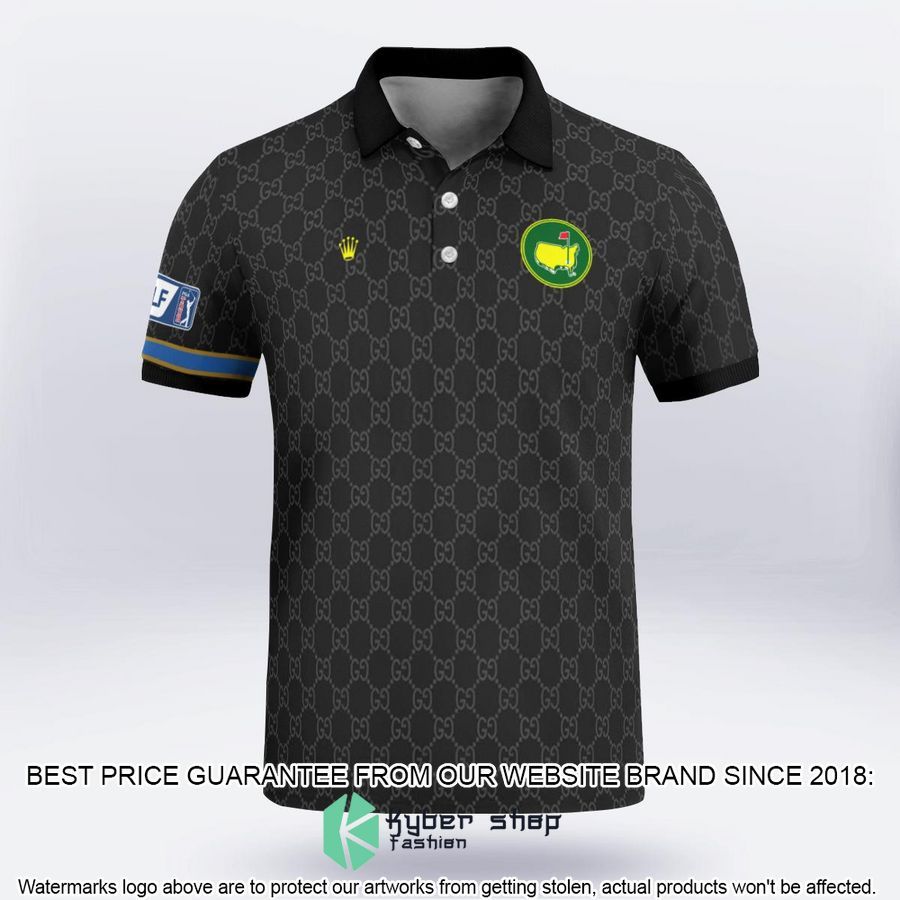 rolex pga masters tournament tour black polo shirt 5 942